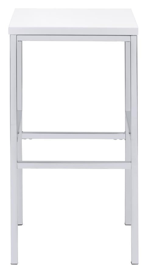 Natividad 5-Piece Bar Set White High Gloss And Chrome