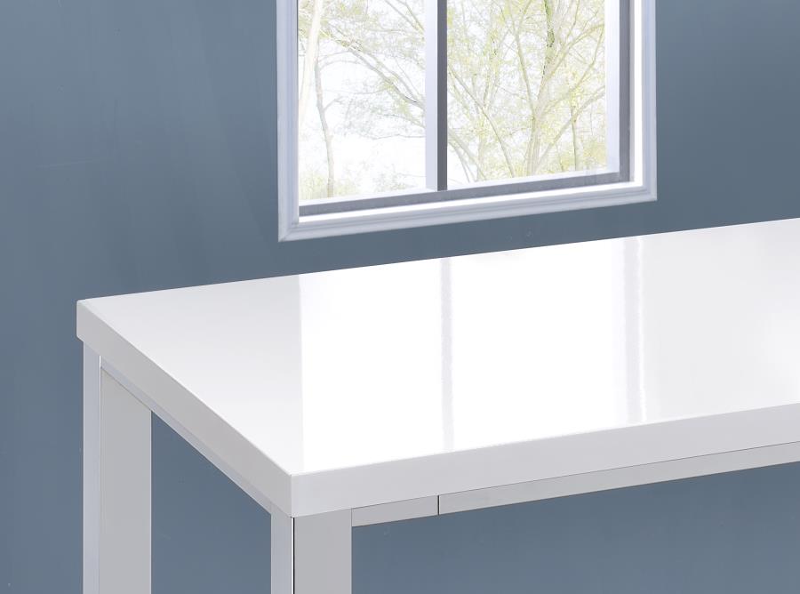 Natividad 5-Piece Bar Set White High Gloss And Chrome