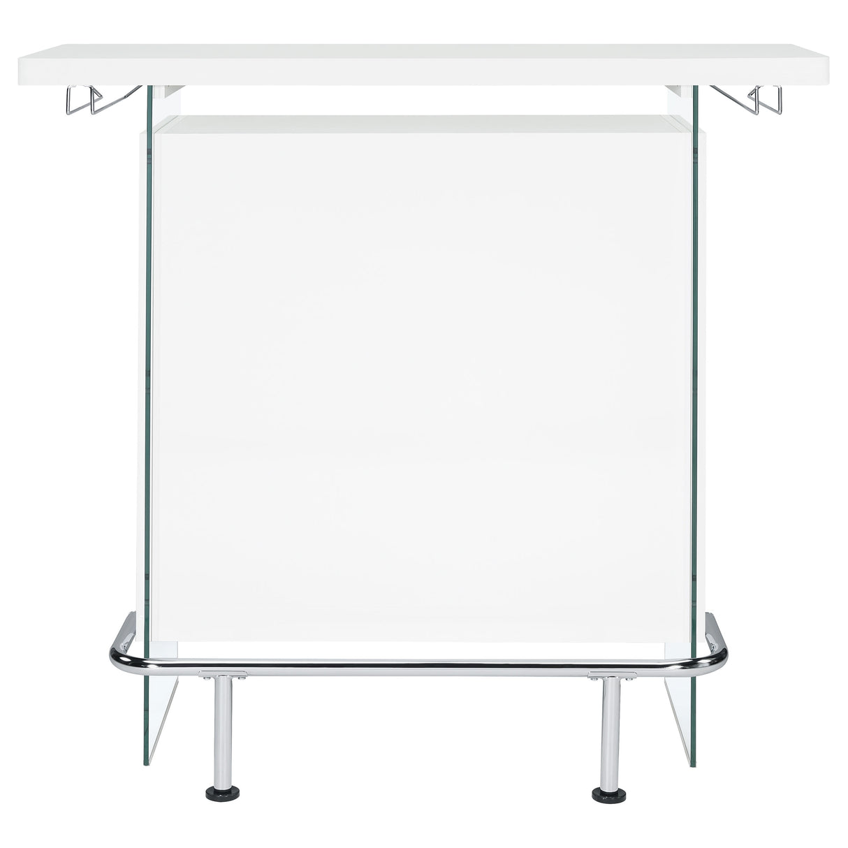 Acosta Rectangular Bar Unit With Footrest And Glass Side Panels