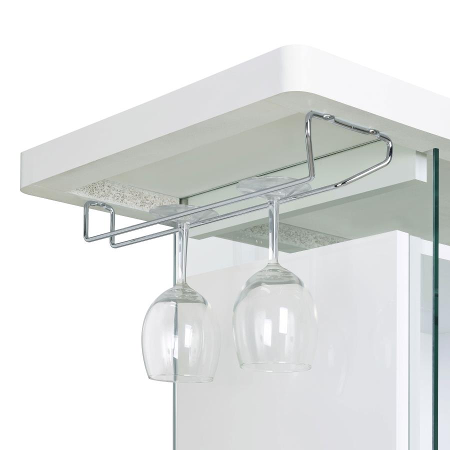 Acosta Rectangular Bar Unit With Footrest And Glass Side Panels