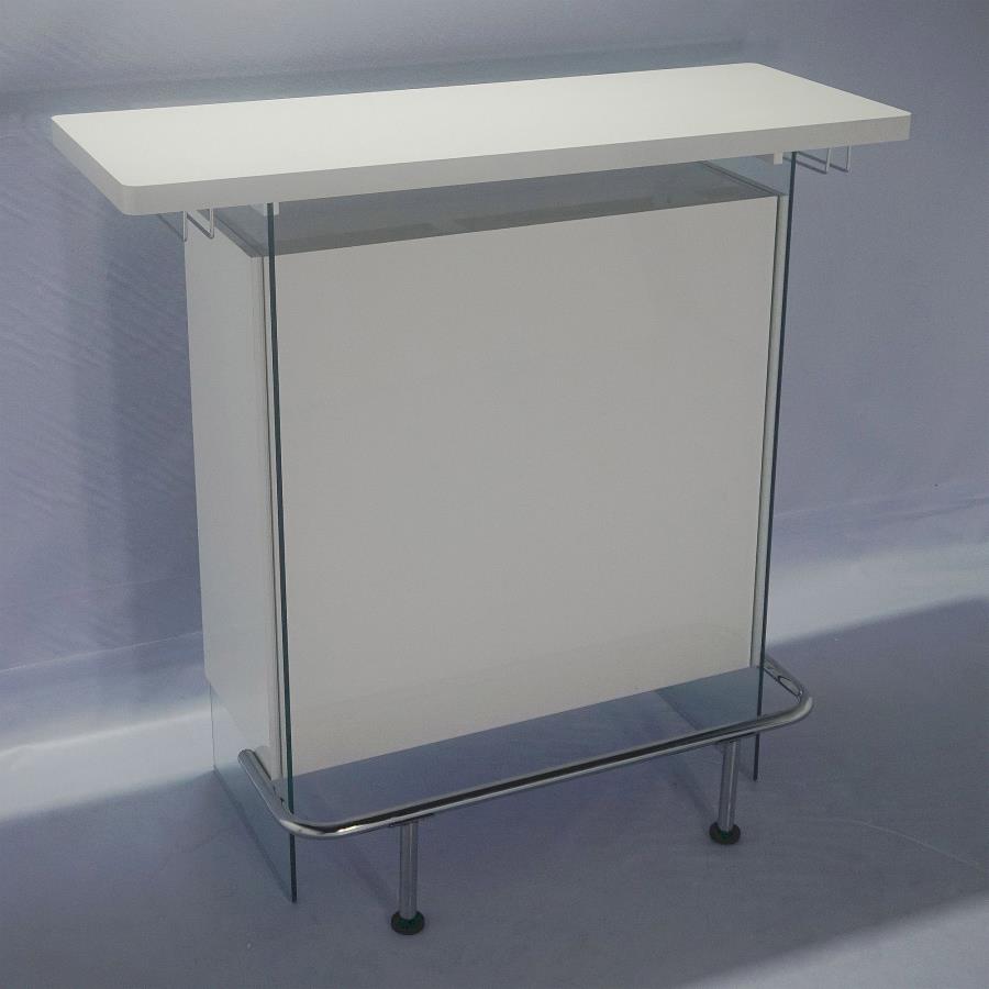 Acosta Rectangular Bar Unit With Footrest And Glass Side Panels
