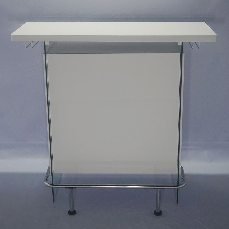 Acosta Rectangular Bar Unit With Footrest And Glass Side Panels