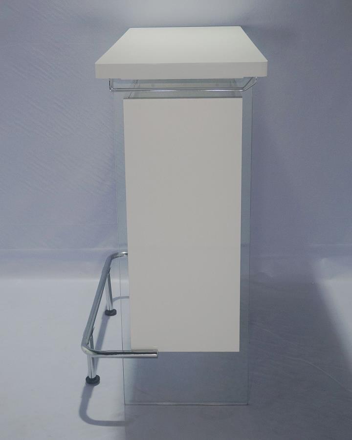 Acosta Rectangular Bar Unit With Footrest And Glass Side Panels