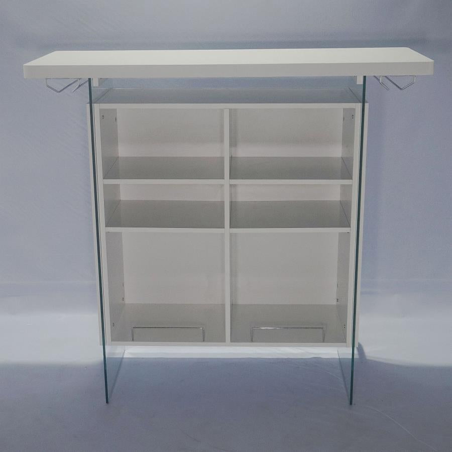 Acosta Rectangular Bar Unit With Footrest And Glass Side Panels