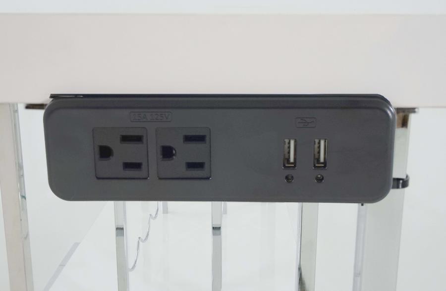 Gallimore 2-Door Bar Cabinet With Glass Shelf High Glossy White And Chrome