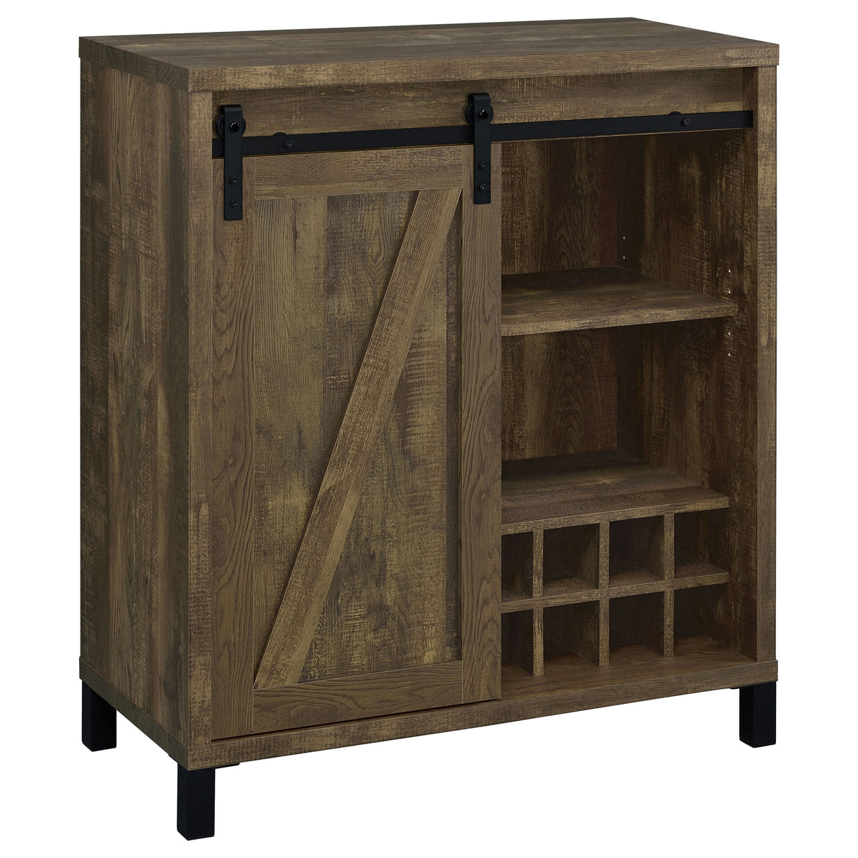 Arlington Bar Cabinet With Sliding Door Rustic Oak