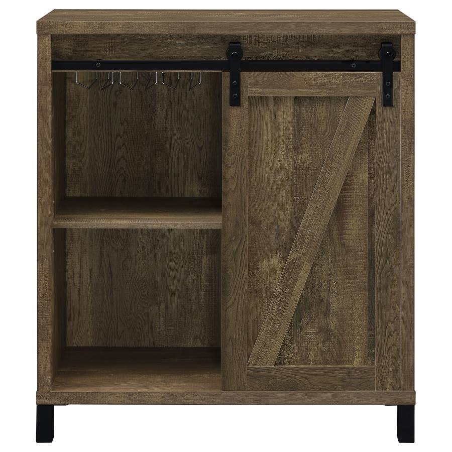 Arlington Bar Cabinet With Sliding Door Rustic Oak
