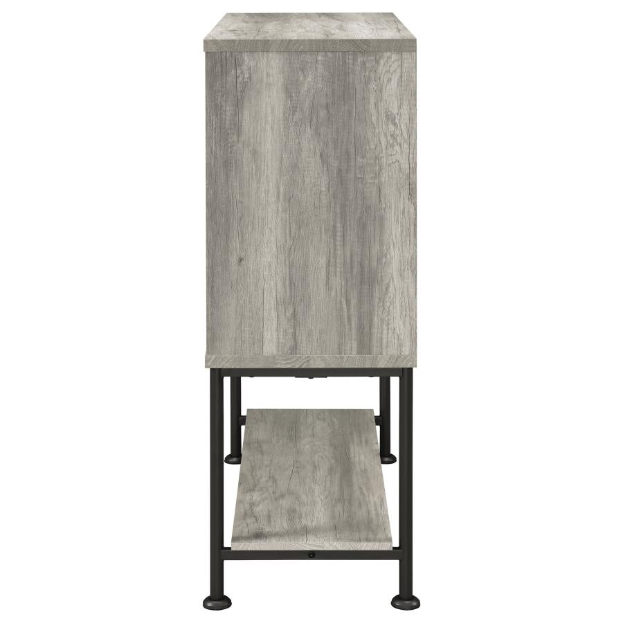 Claremont Sliding Door Bar Cabinet With Lower Shelf Grey Driftwood