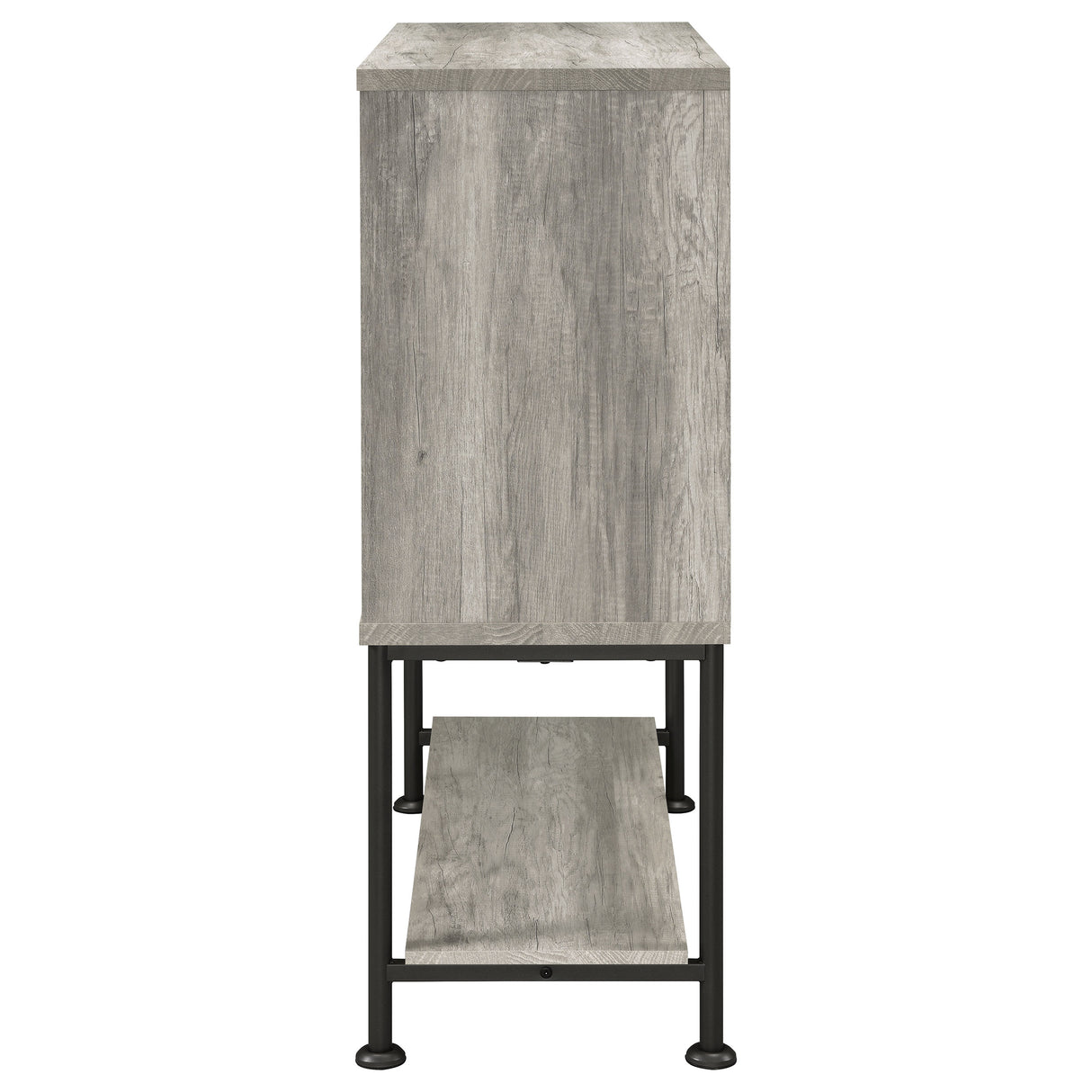 Claremont Sliding Door Bar Cabinet With Lower Shelf Grey Driftwood