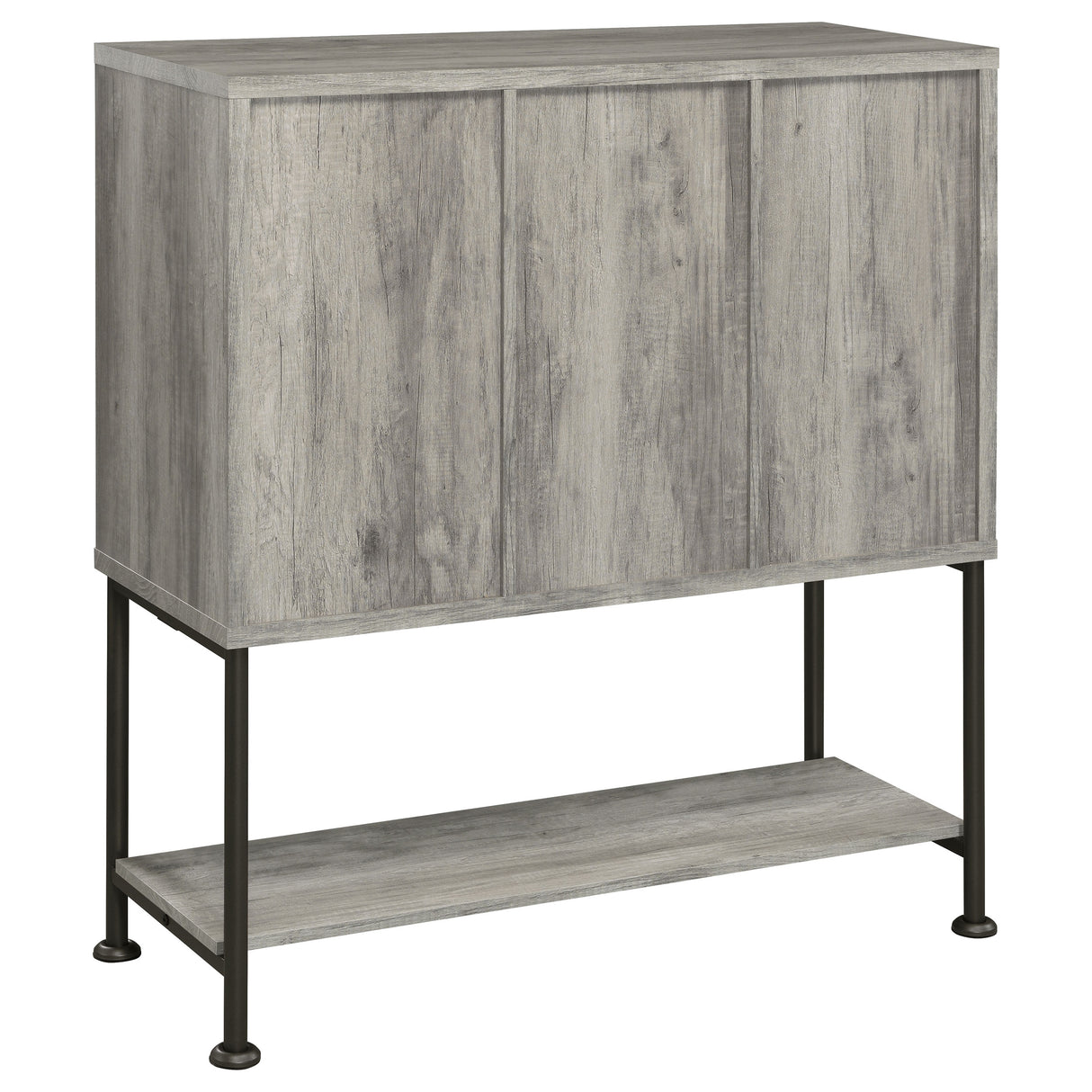 Claremont Sliding Door Bar Cabinet With Lower Shelf Grey Driftwood