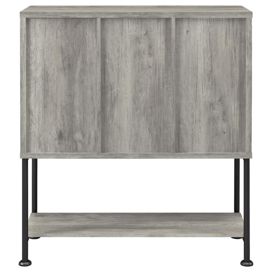 Claremont Sliding Door Bar Cabinet With Lower Shelf Grey Driftwood