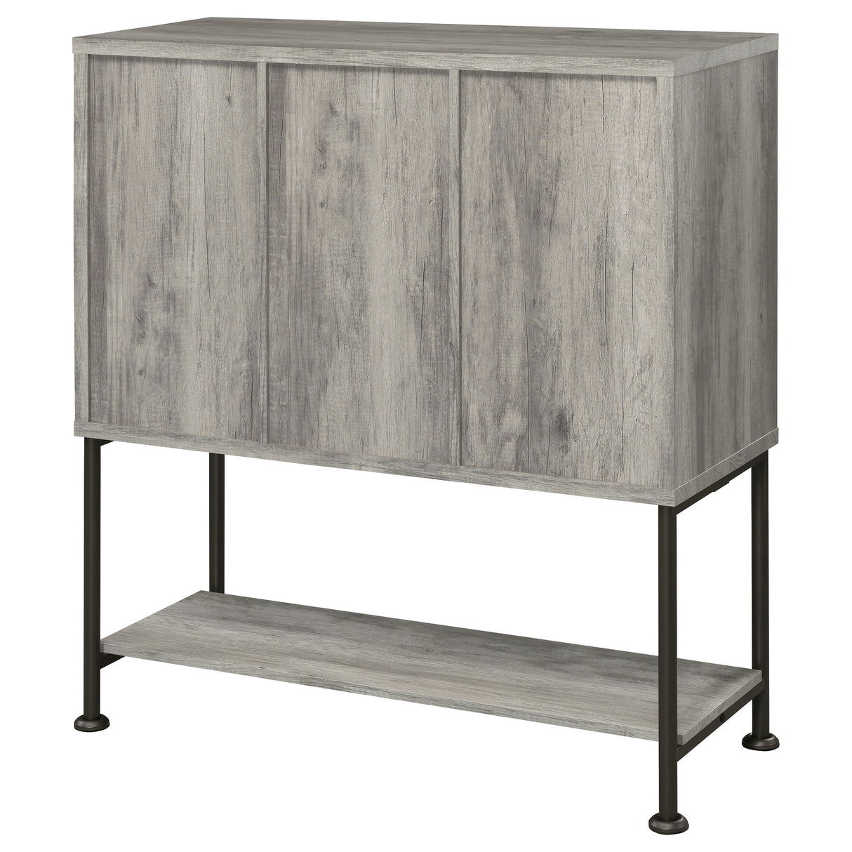 Claremont Sliding Door Bar Cabinet With Lower Shelf Grey Driftwood
