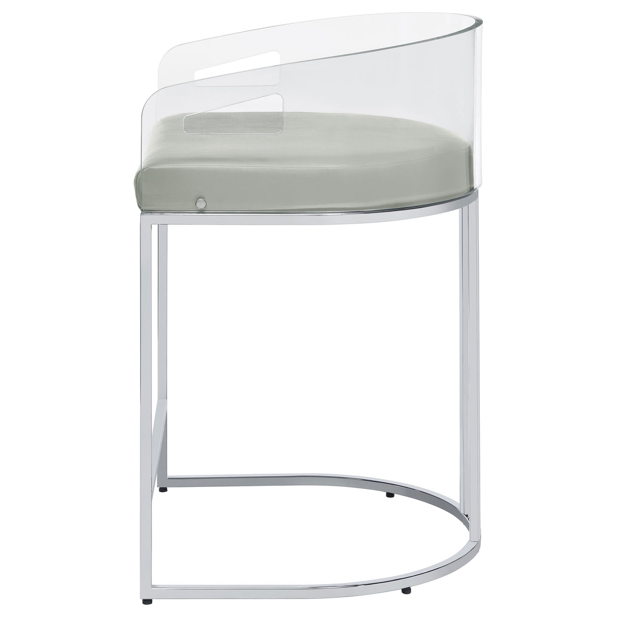 Thermosolis Acrylic Back Counter Height Stools Grey And Chrome (Set Of 2)