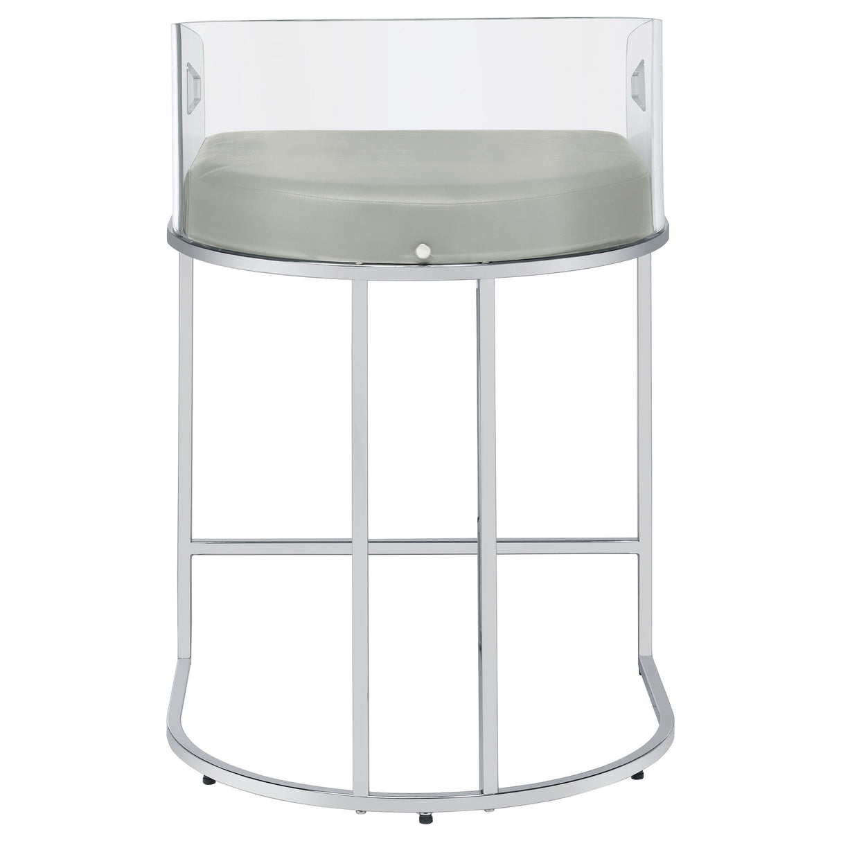 Thermosolis Acrylic Back Counter Height Stools Grey And Chrome (Set Of 2)