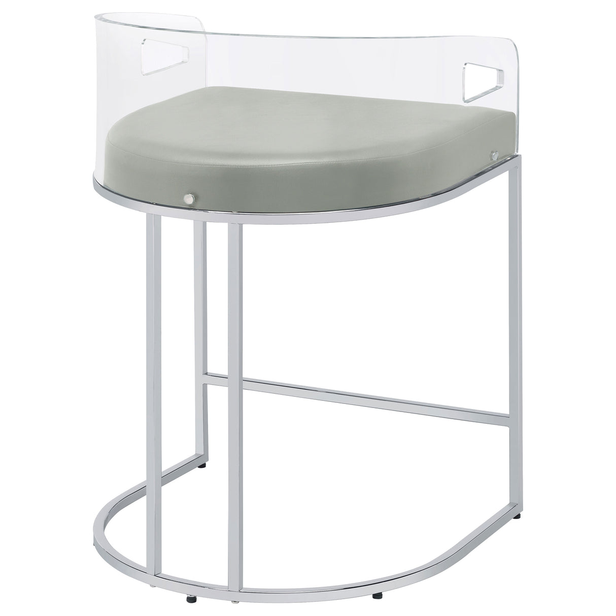Thermosolis Acrylic Back Counter Height Stools Grey And Chrome (Set Of 2)