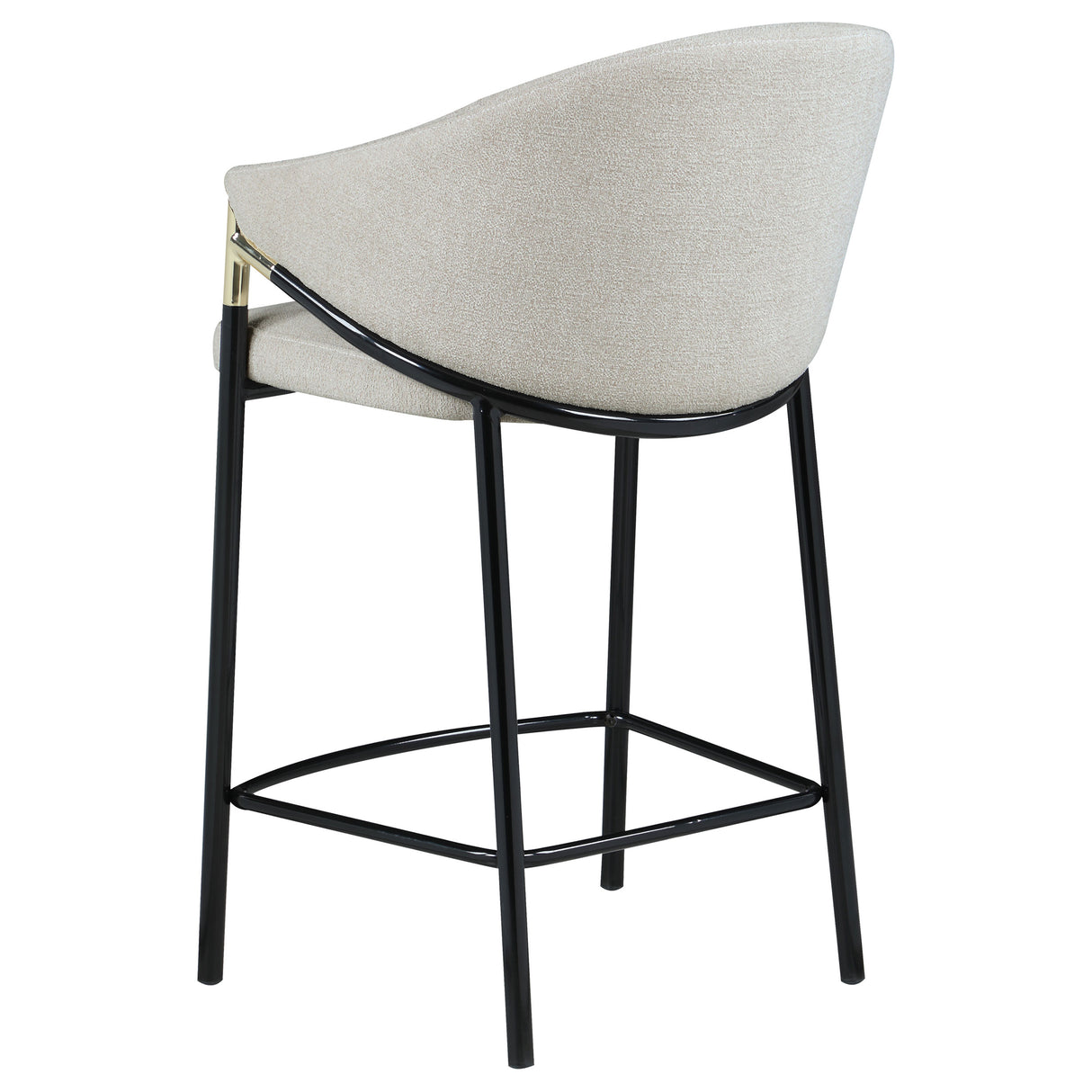 Chadwick Sloped Arm Counter Height Stools Beige And Glossy Black (Set Of 2)
