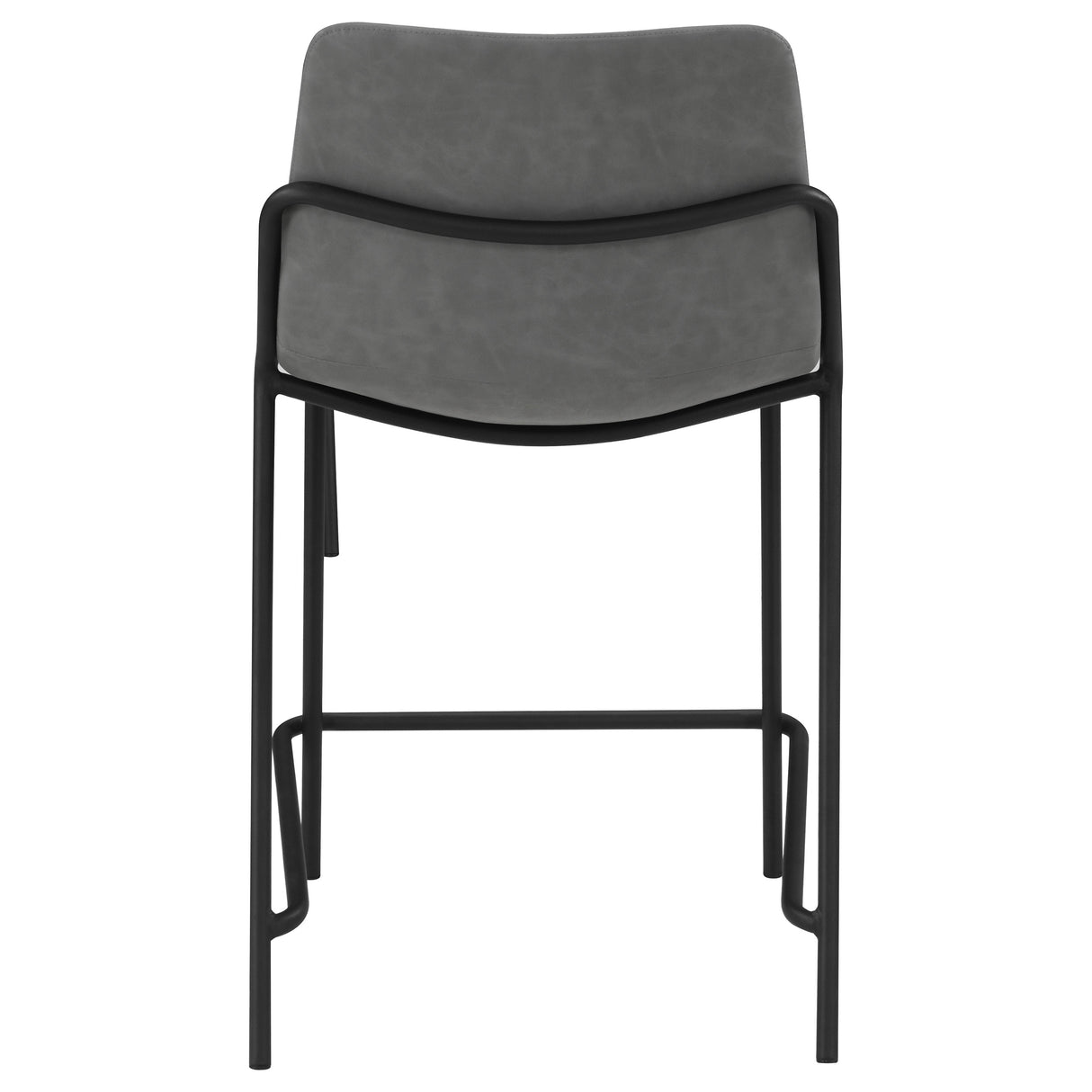 Earnest Solid Back Upholstered Counter Height Stools Grey And Black (Set Of 2)