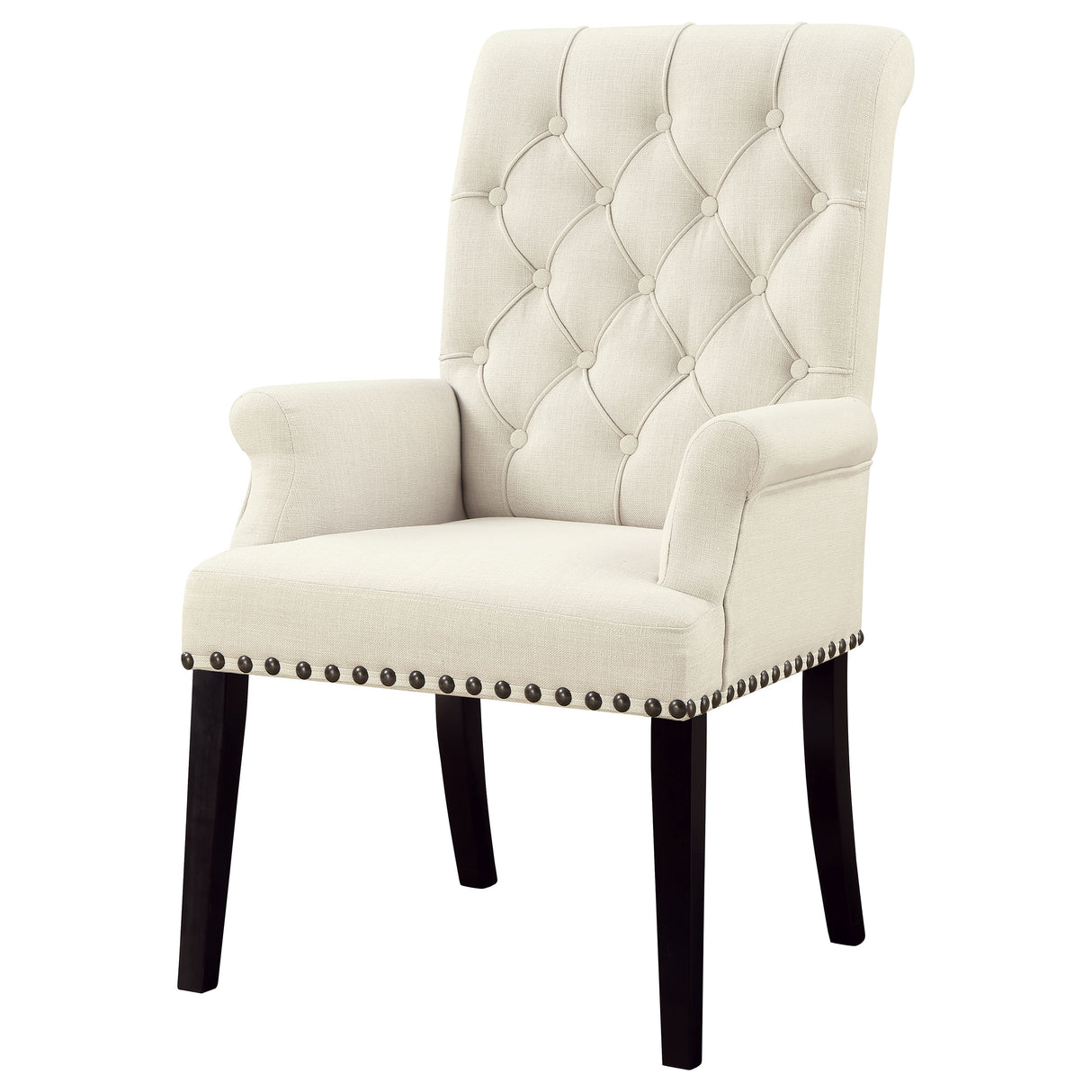 Mapleton Tufted Back Upholstered Arm Chair Beige
