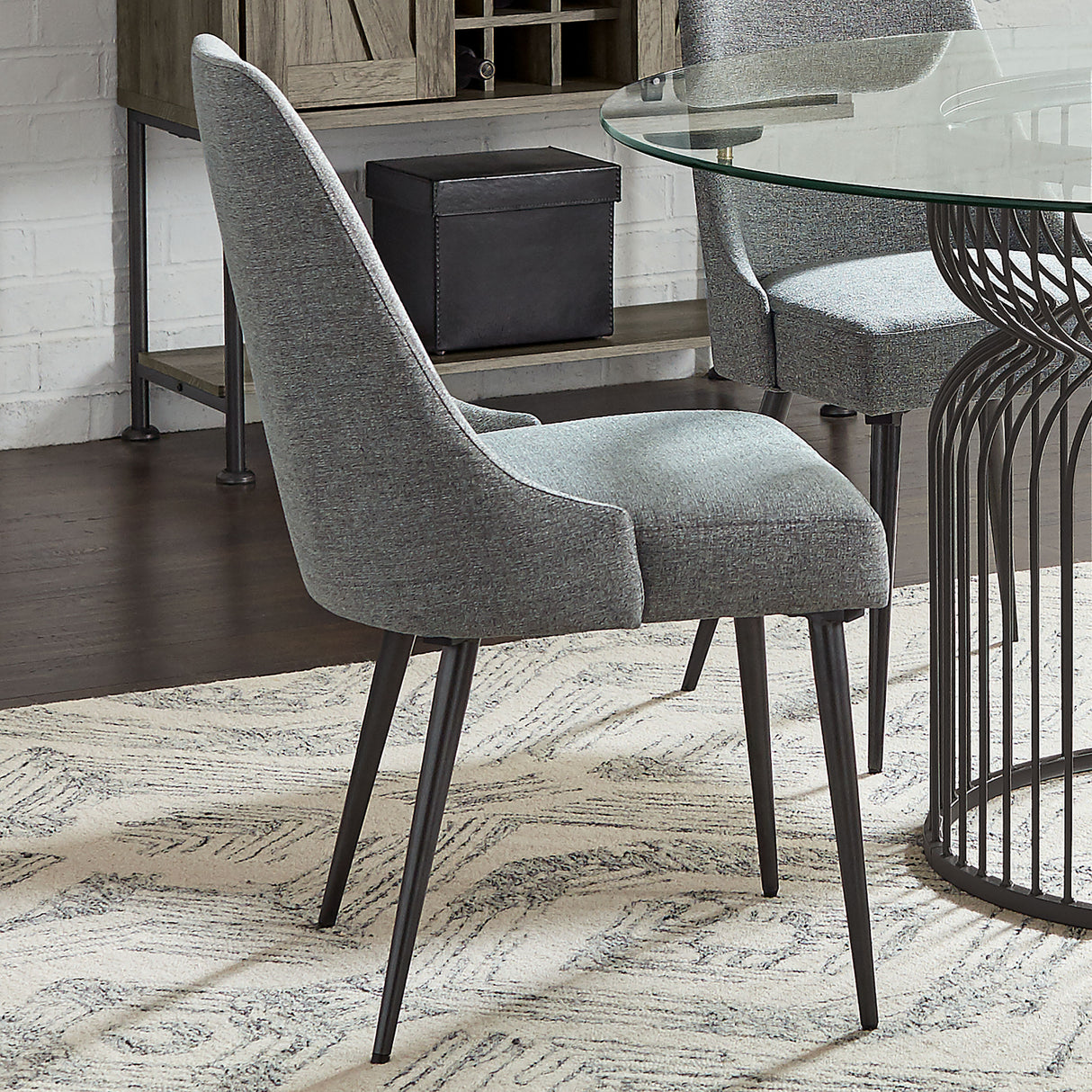 Alan Upholstered Dining Chairs Grey (Set Of 2)
