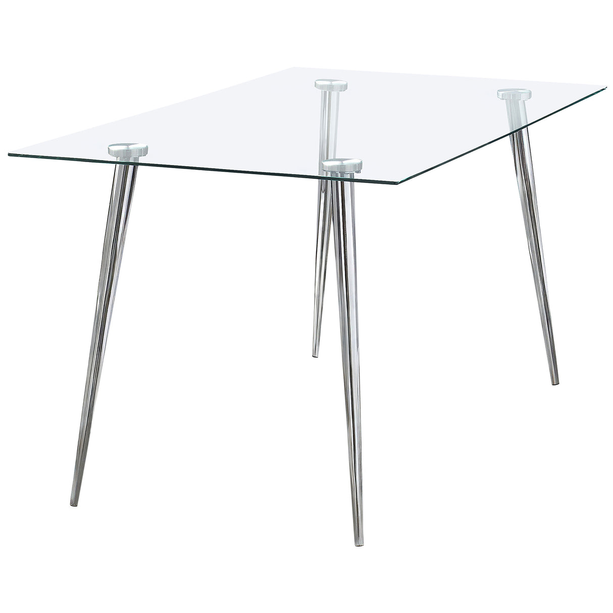 Gilman Chrome Rectangular 64-Inch Glass Top Dining Table