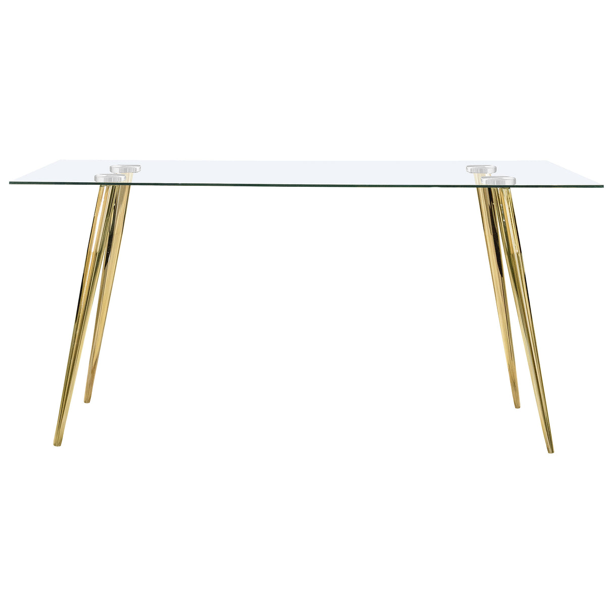 Gilman Gold Rectangular 64-Inch Glass Top Dining Table