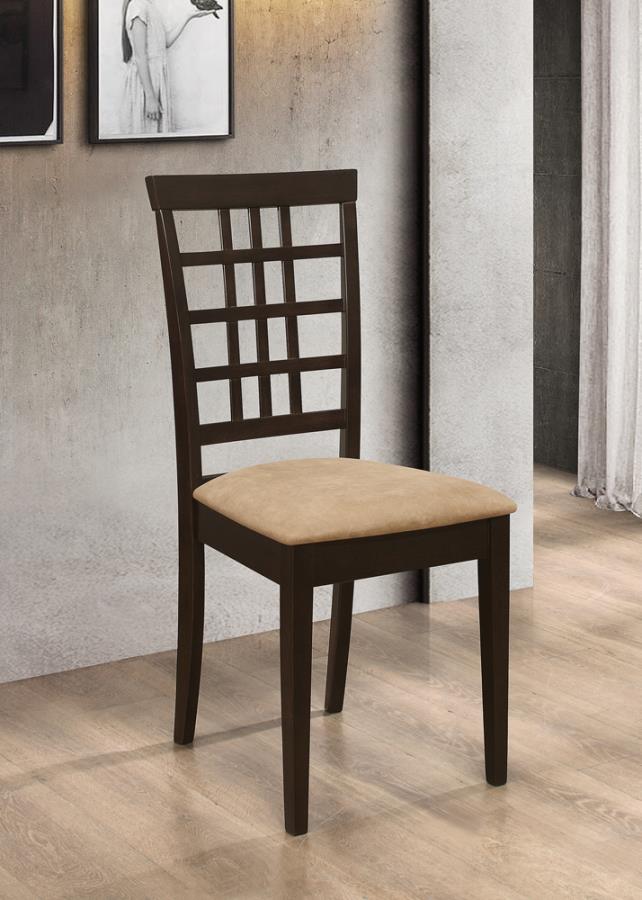 Kelso Lattice Back Dining Chairs Cappuccino (Set Of 2)