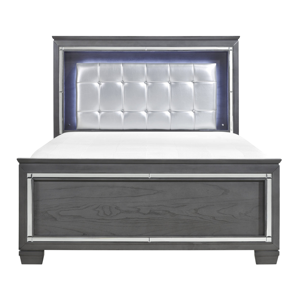 Allura Gray Queen Bed, Led Lighting