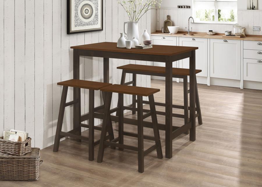 Connie 4-Piece Counter Height Set Chestnut And Dark Brown