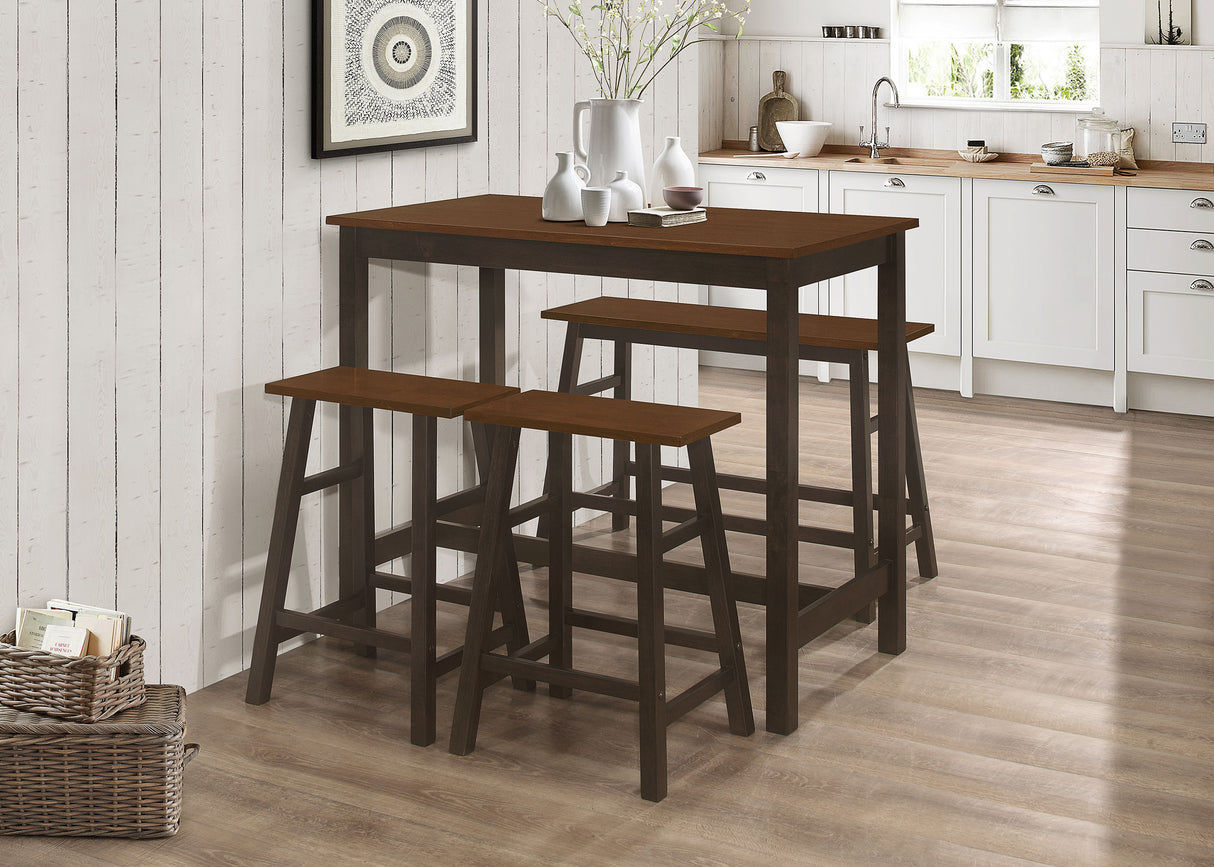 Connie 4-Piece Counter Height Set Chestnut And Dark Brown