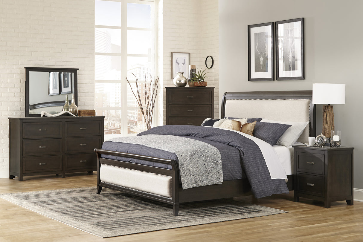 Hebron Dark Cherry California King Bed