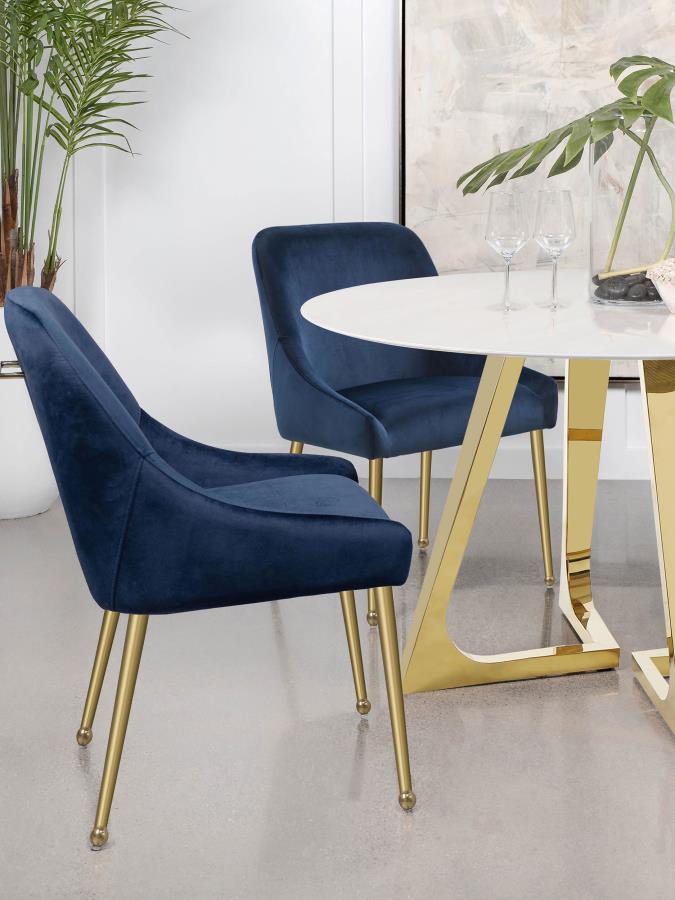 Mayette Side Chairs Dark Ink Blue (Set Of 2)