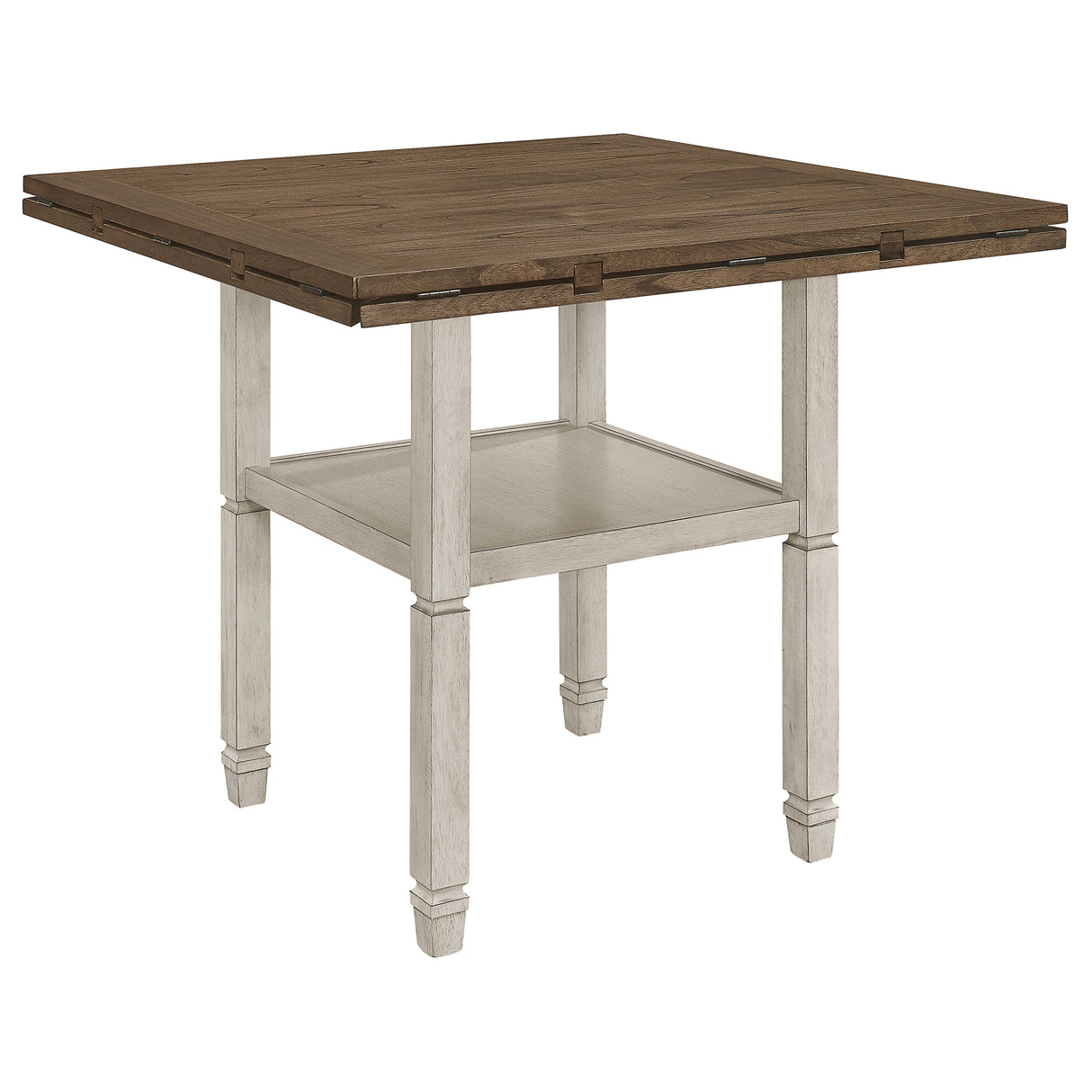 Sarasota Counter Height Table With Shelf Storage Nutmeg And Rustic Cream