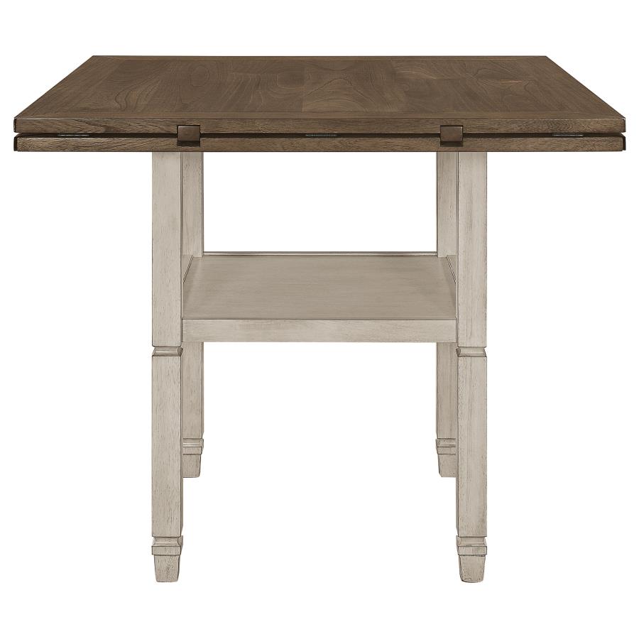 Sarasota Counter Height Table With Shelf Storage Nutmeg And Rustic Cream