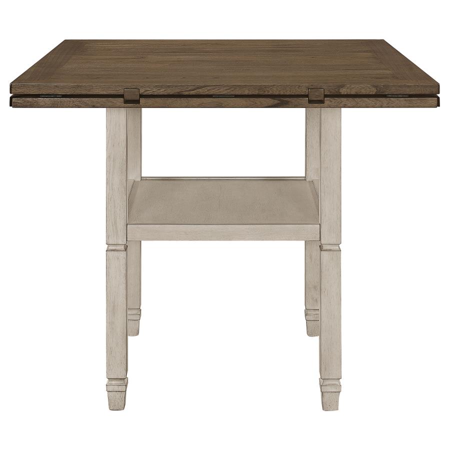 Sarasota Counter Height Table With Shelf Storage Nutmeg And Rustic Cream