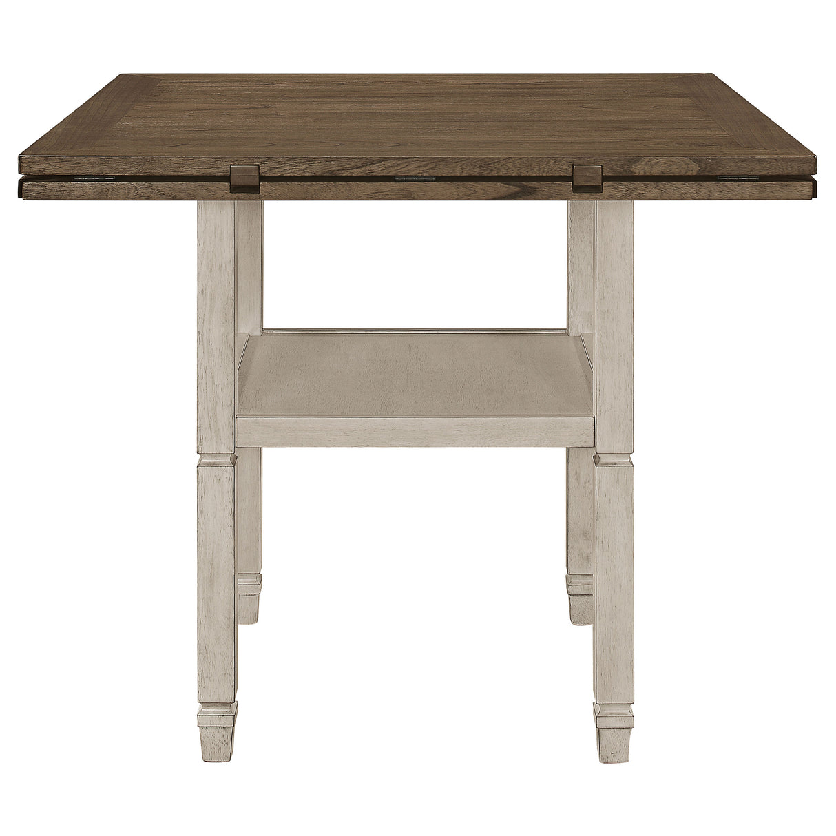 Sarasota Counter Height Table With Shelf Storage Nutmeg And Rustic Cream