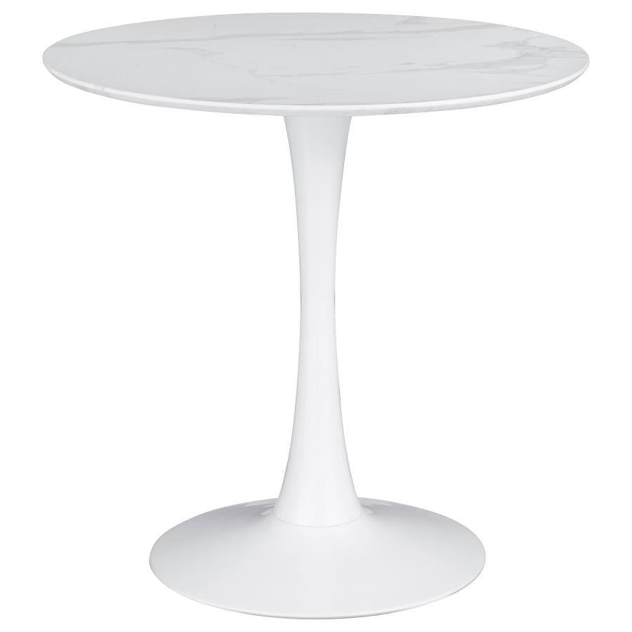 Arkell 30-Inch Round Pedestal Dining Table White