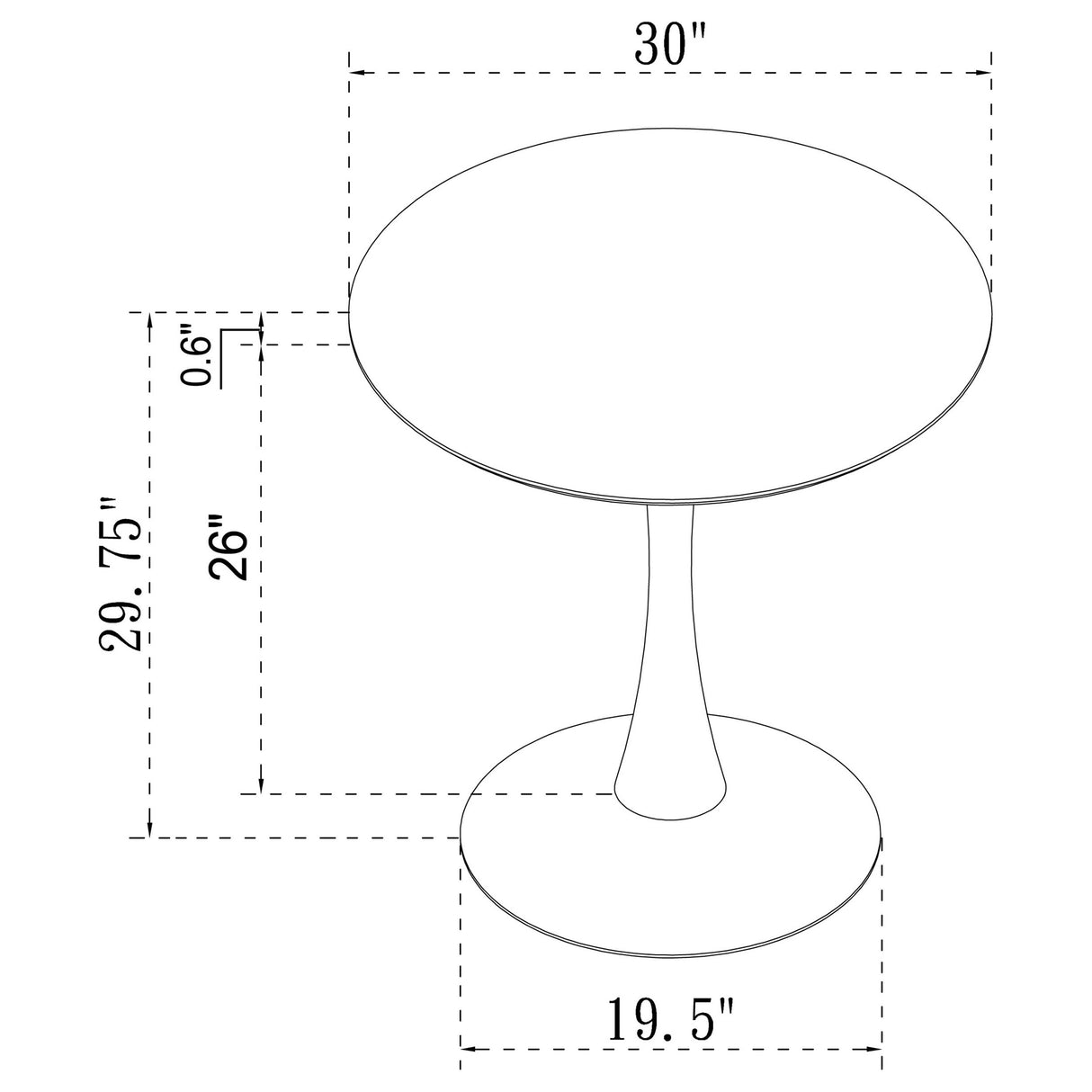 Arkell 30-Inch Round Pedestal Dining Table White
