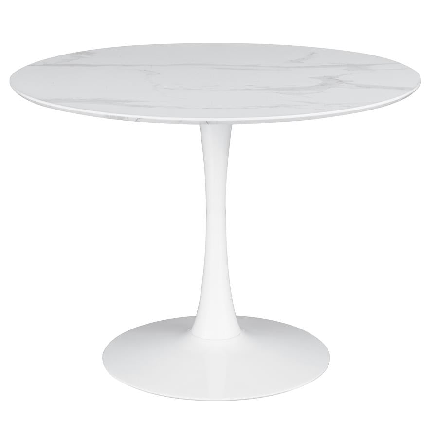 Arkell 40-Inch Round Pedestal Dining Table White