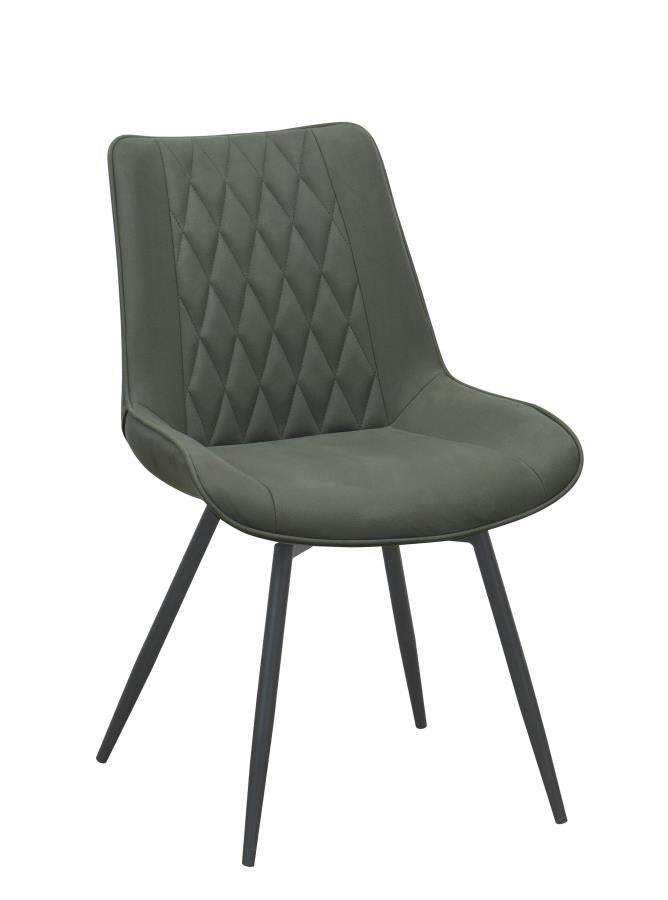 Diggs Upholstered Tufted Swivel Dining Chairs Grey And Gunmetal (Set Of 2)