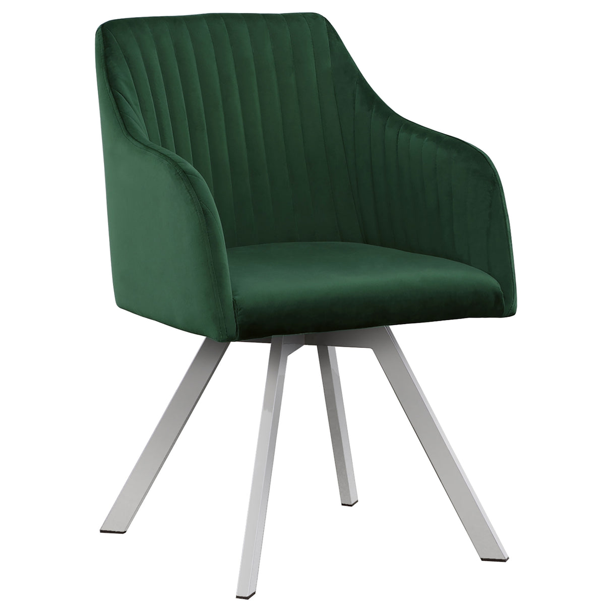Veena Channeled Back Swivel Dining Chair Green