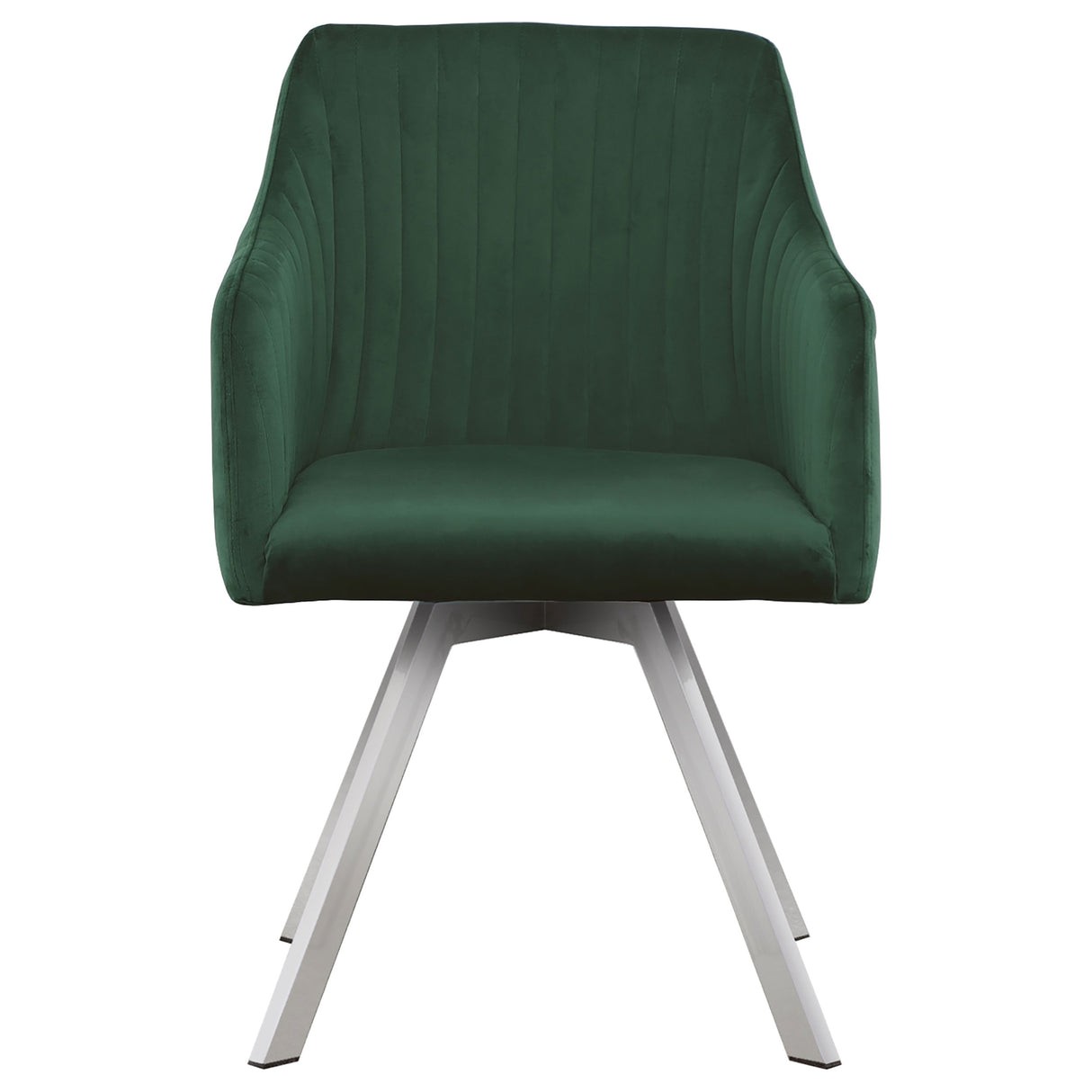 Veena Channeled Back Swivel Dining Chair Green