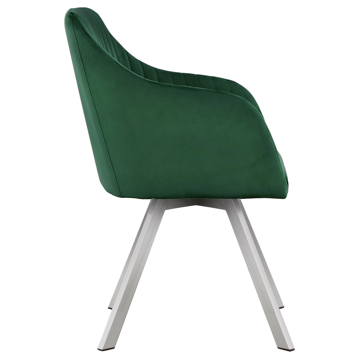 Veena Channeled Back Swivel Dining Chair Green