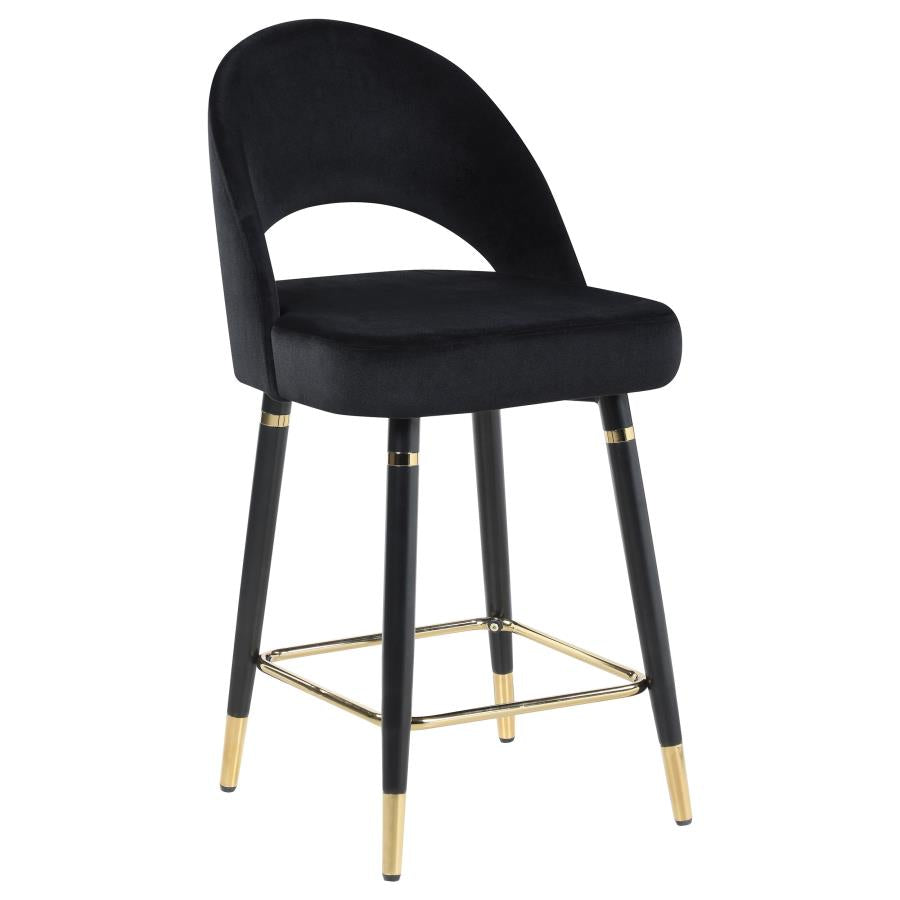 Reyes Arched Back Upholstered Counter Height Stools Black (Set Of 2)