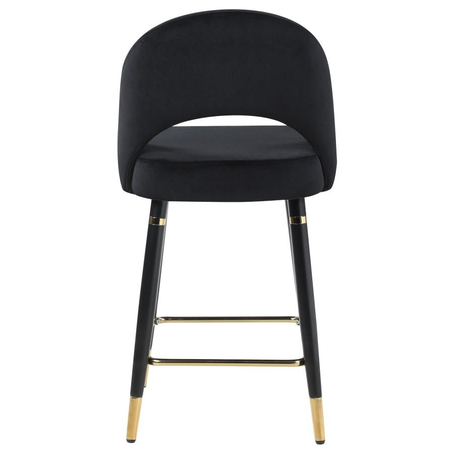 Reyes Arched Back Upholstered Counter Height Stools Black (Set Of 2)