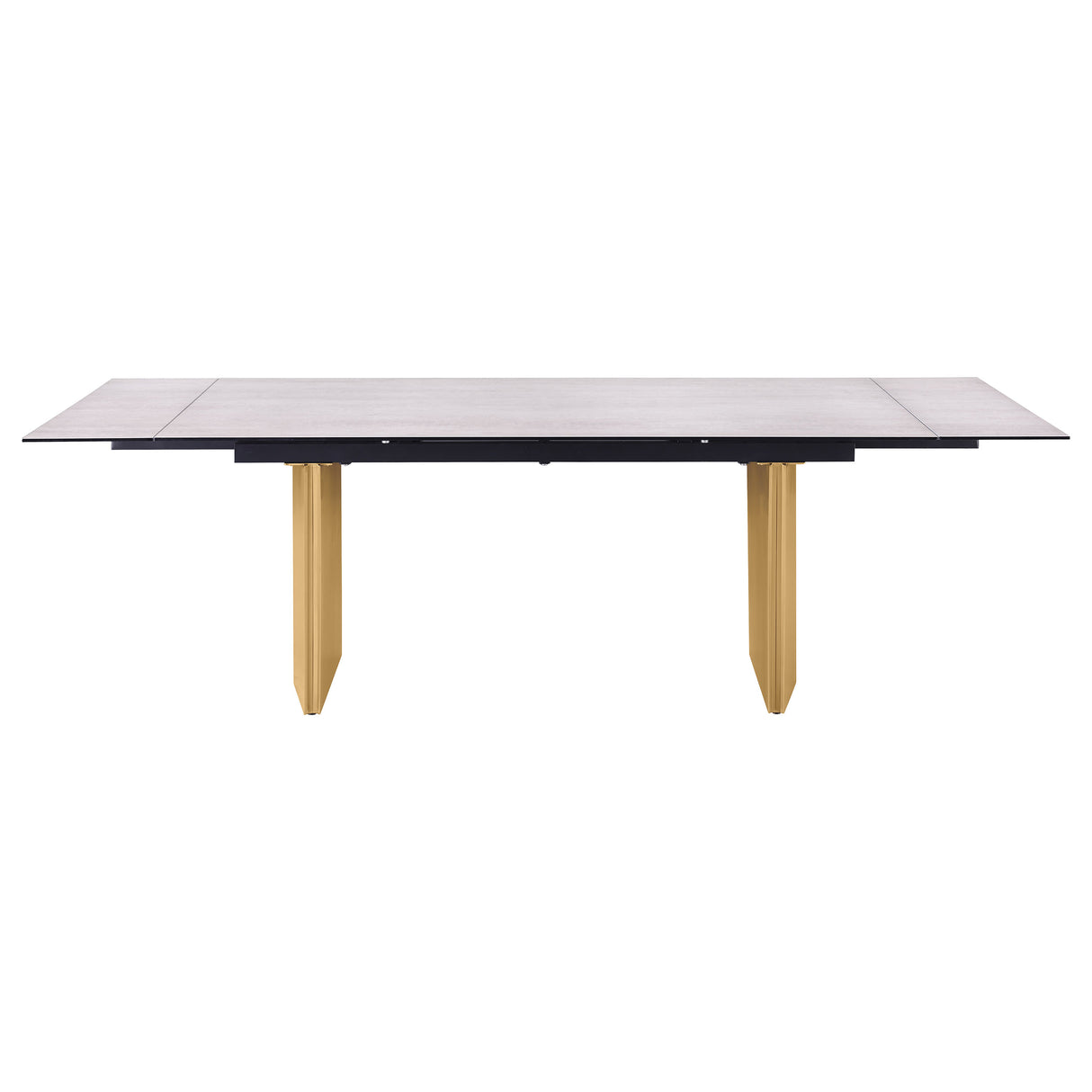 Vesa 97-inch Glass Top Extension Dining Table Beige