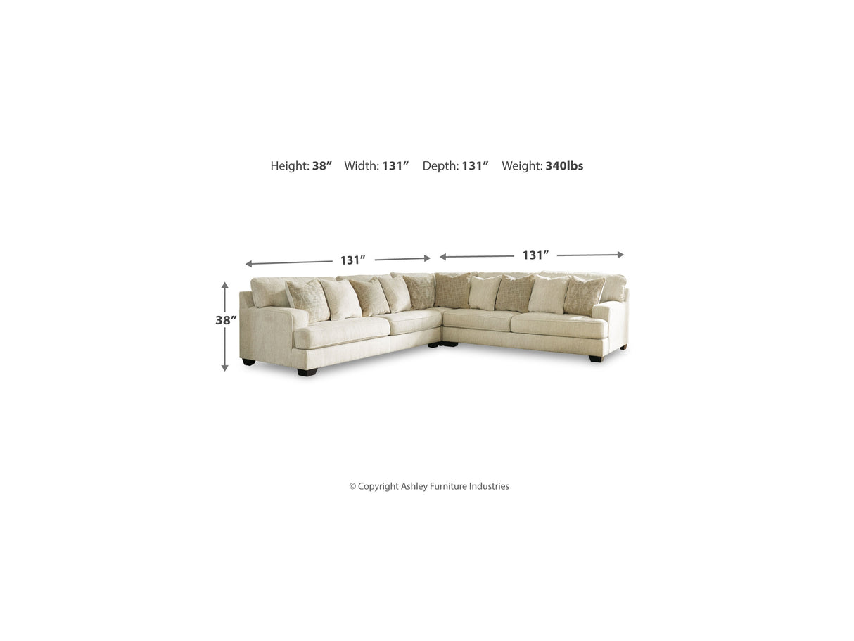 Rawcliffe Parchment 3-Piece Sectional