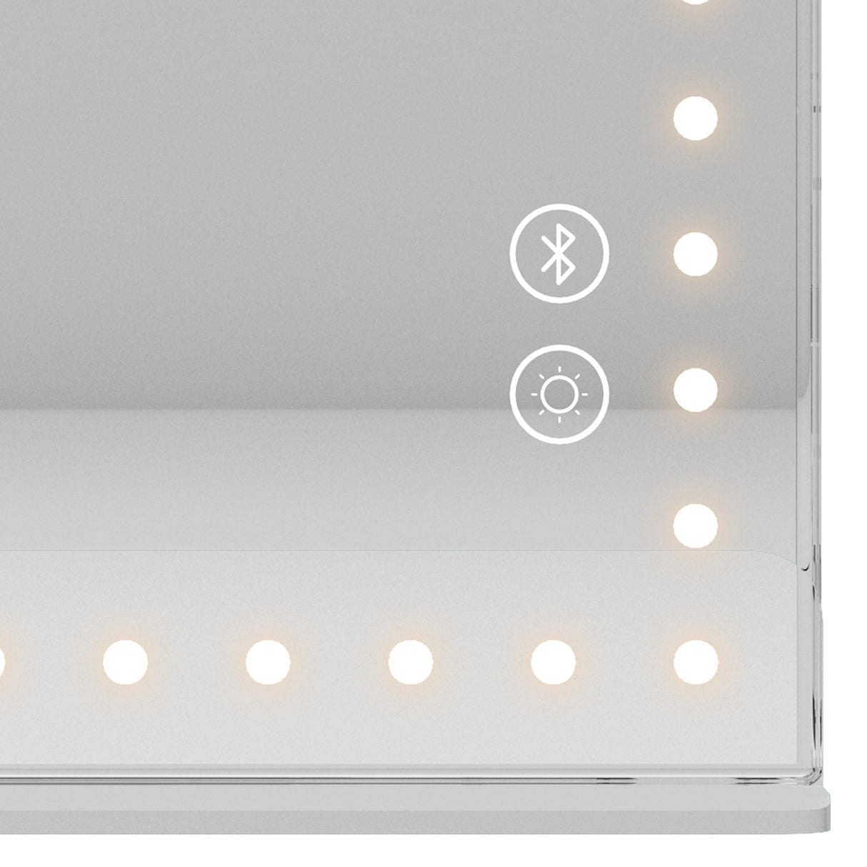 LED Music Mirror with Dimmable Light