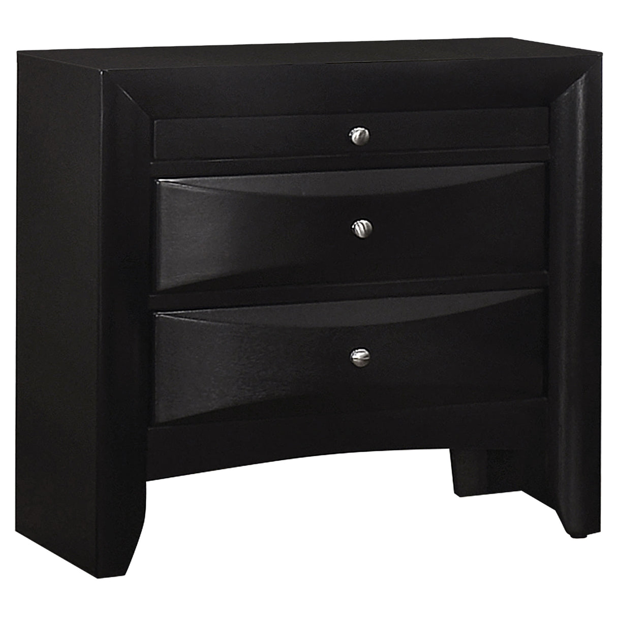 Briana Rectangular 2-Drawer Nightstand Black