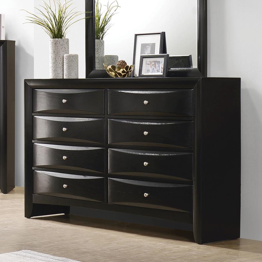 Briana Rectangular 8-Drawer Dresser Black
