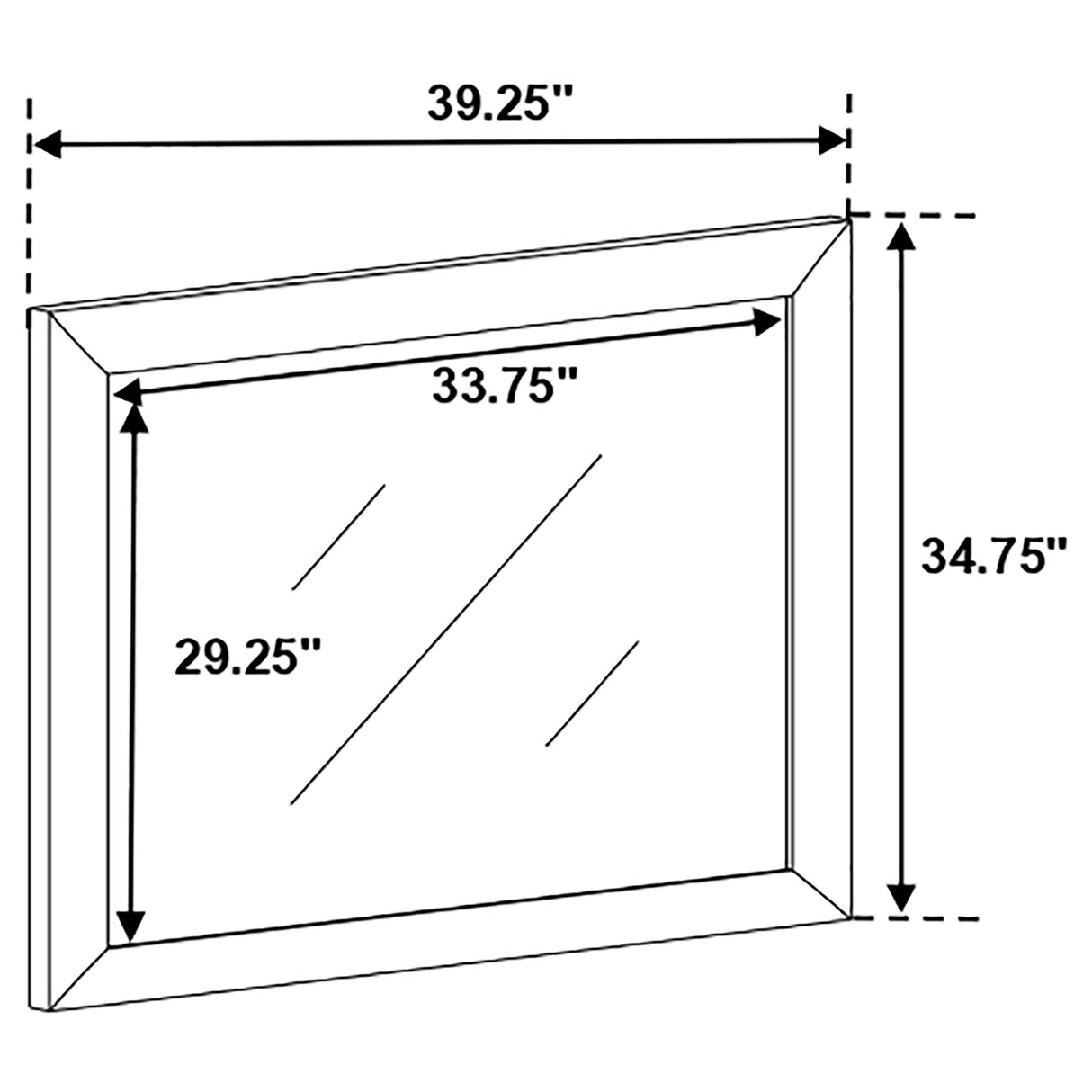 Briana Rectangle Dresser Mirror Black